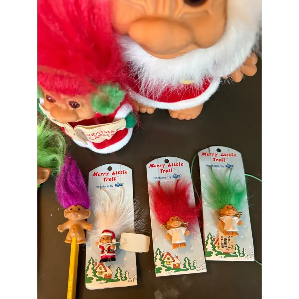 13 Vintage Russ Troll Christmas Dolls Santa Mrs Clause Carolers Large 8